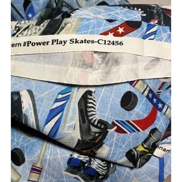 Hockey Theme Fabric Bundle Quilting Cotton Inc Windham Fabrics Red Blue White - Picture 9 of 11
